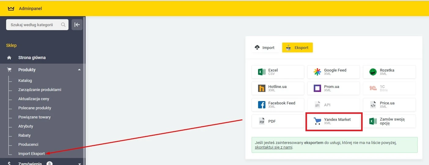 Wtyczka Eksport towarów Universal (XML) - na platformie do szybkiego tworzenia sklepów internetowych osCommerce Solomono - 1 Eksport towarów Universal (XML) - 1